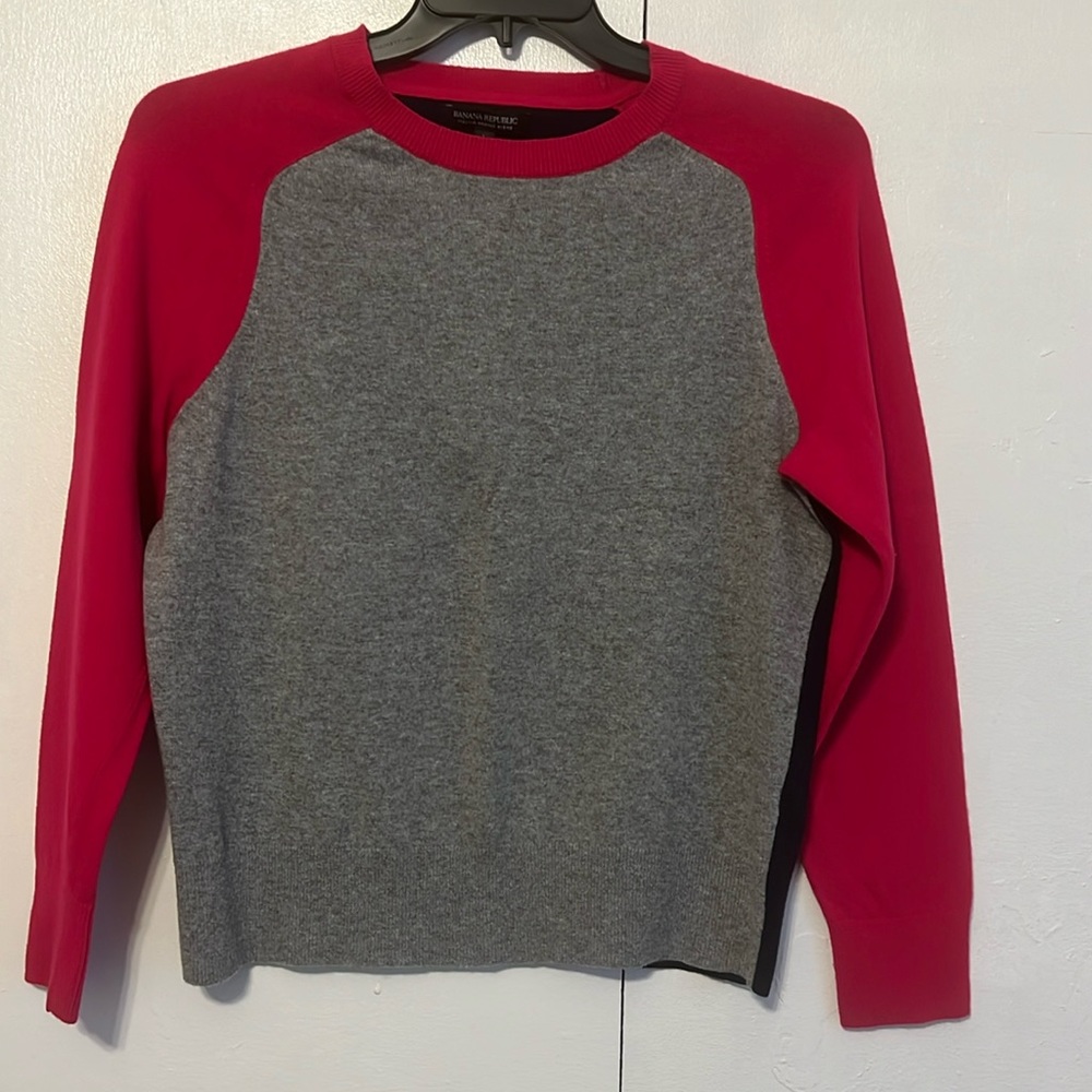 Banana Republic Color Block Marino Wool Blend Sweater Size L